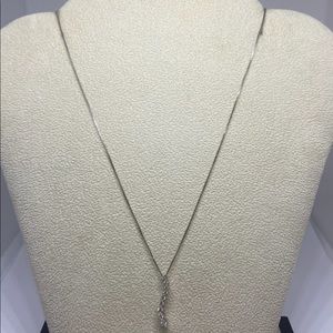 Solid 14kt White Gold Diamond Necklace